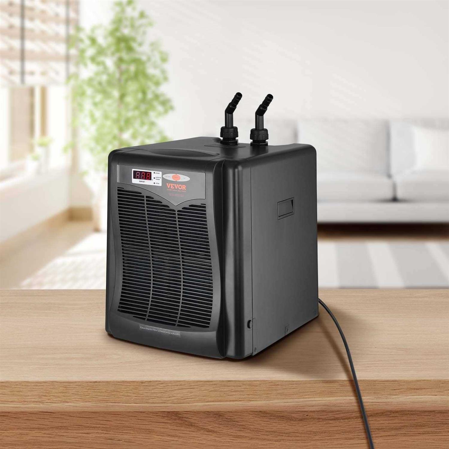 VEVOR Aquarium Chiller, 110 Gal 416 L, 1/3 HP Hydroponic Water Chiller, Quiet Refrigeration Compressor for Seawater and Fresh Water - Nail Gallerys