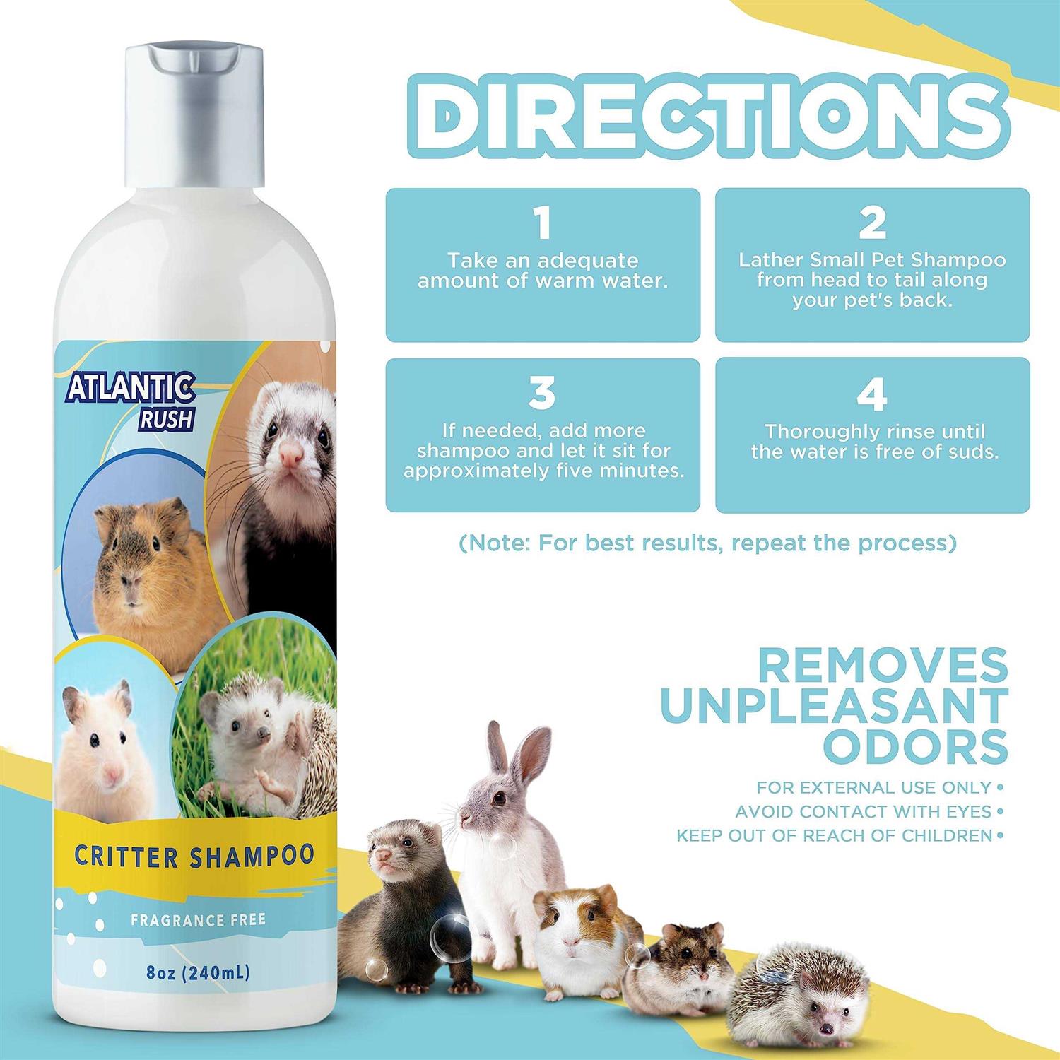 Critter Shampoo for Small Pets 8oz Small Animal Fragrance Free Shampoo - Nail Gallerys