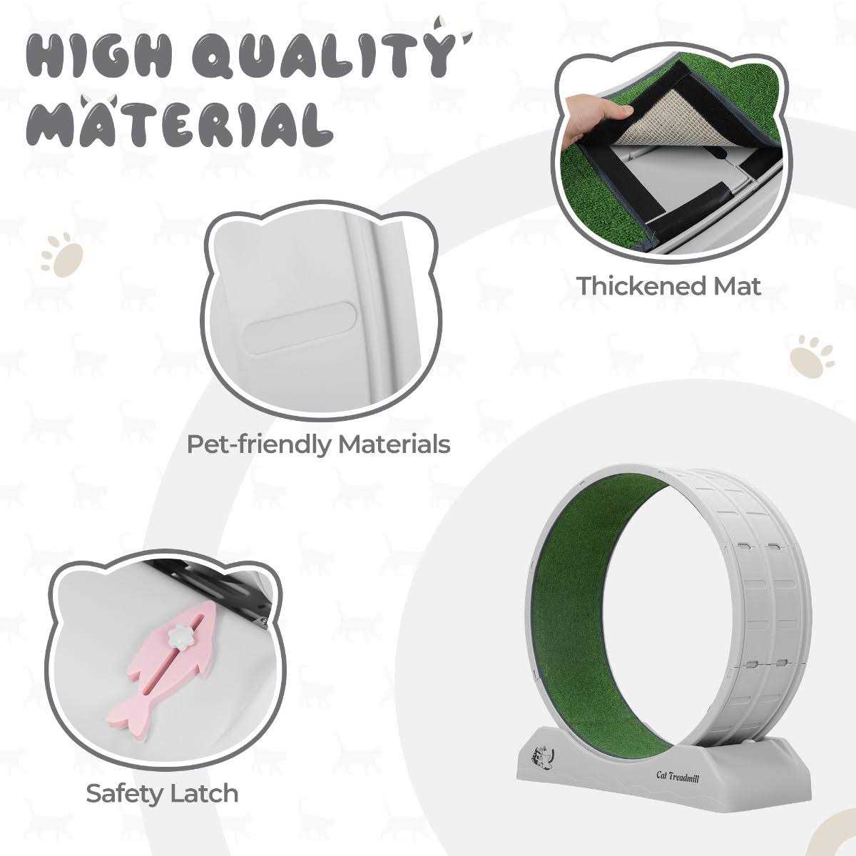 Coziwow31.5L Cat Exercise Wheel Indoor Cat Treadmill with Locking Mechanism - Nail Gallerys