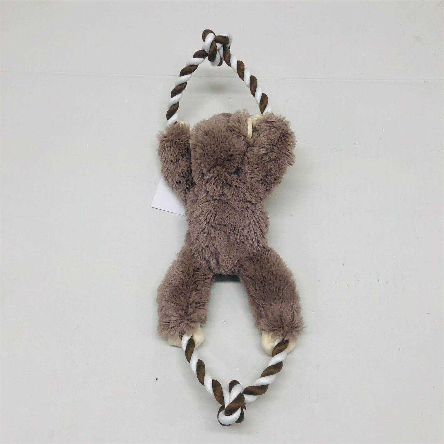 Frisco Monkey Plush with Rope Squeaky Dog Toy - Nail Gallerys