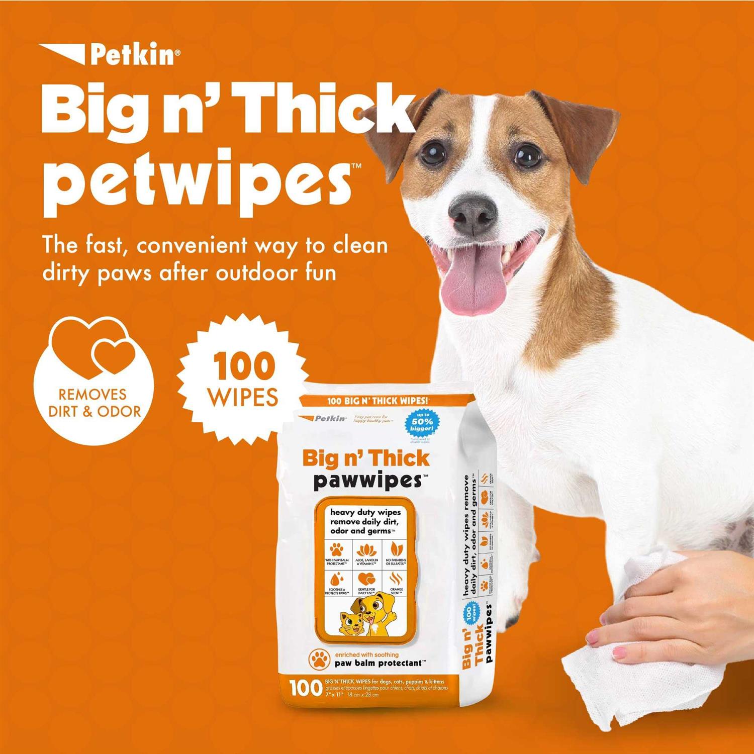 Petkin Big N’ Thick Paw Wipes 100 - Nail Gallerys