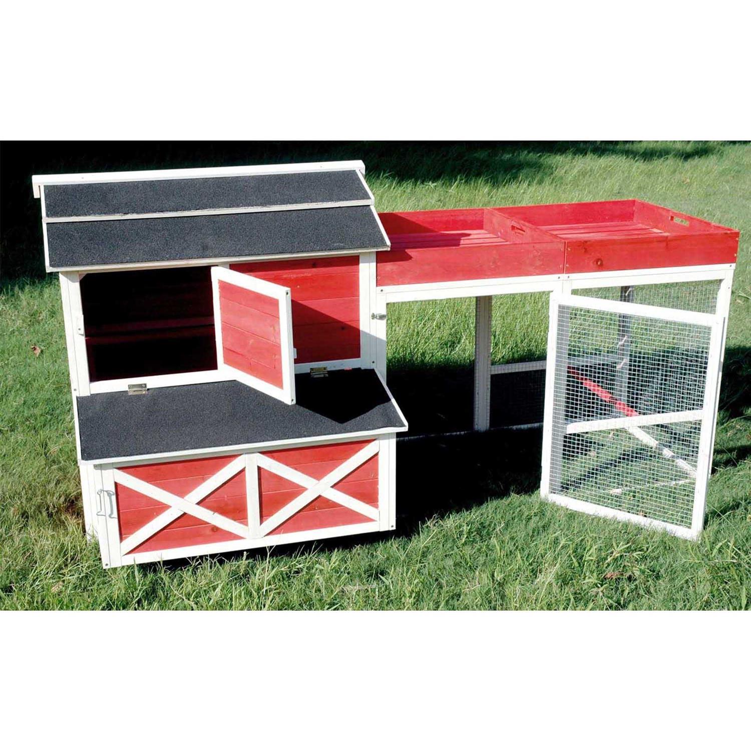 Merry Products Red Barn Chicken Coop with Roof Top Planter - Nail Gallerys