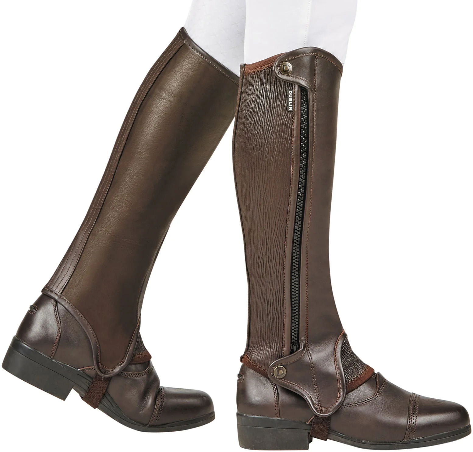 Dublin Evolution Side Zip Half Chaps, Brown - Nail Gallerys