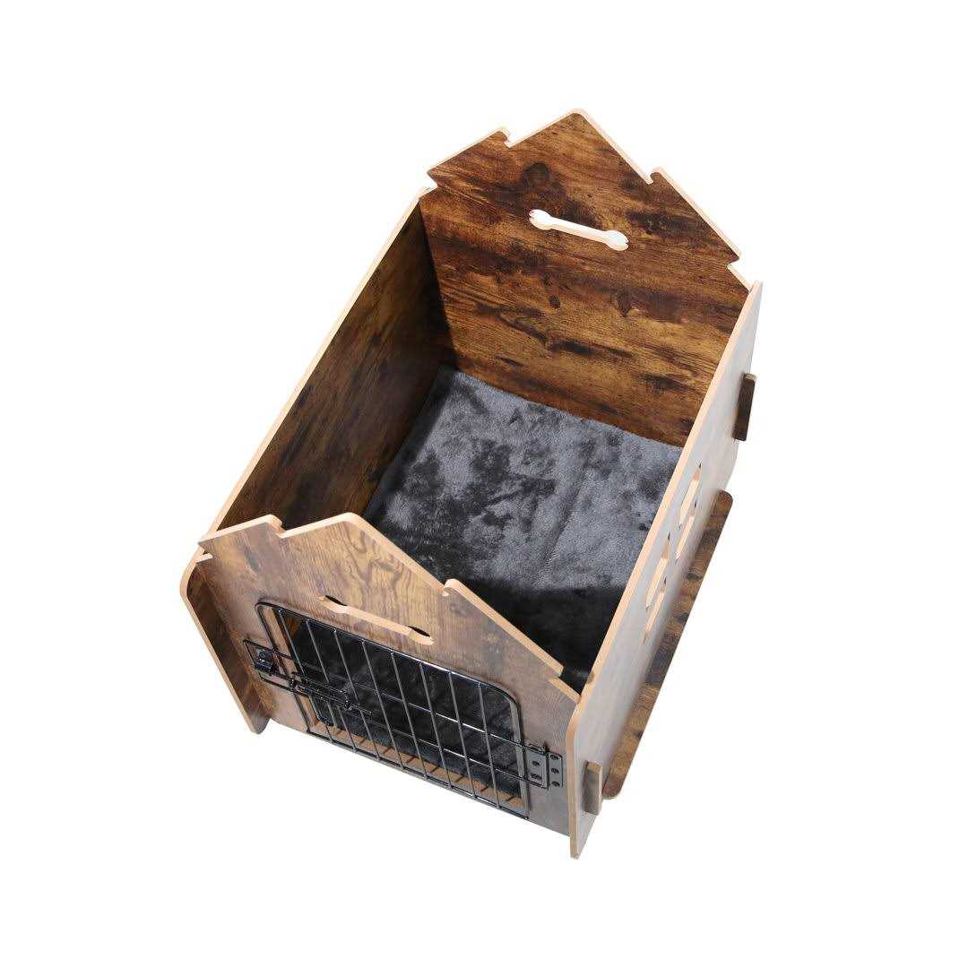 Byrn Wooden Pet house Indoor w/ Roof dog house w/ Removable Mat and Lockable Door for Small dog cat Tucker Murphy Pet Finish - Nail Gallerys