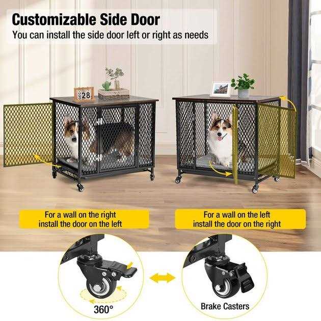 Aivituvin Dog Crate Furniture Side End Table with Tray AIR79 - Nail Gallerys