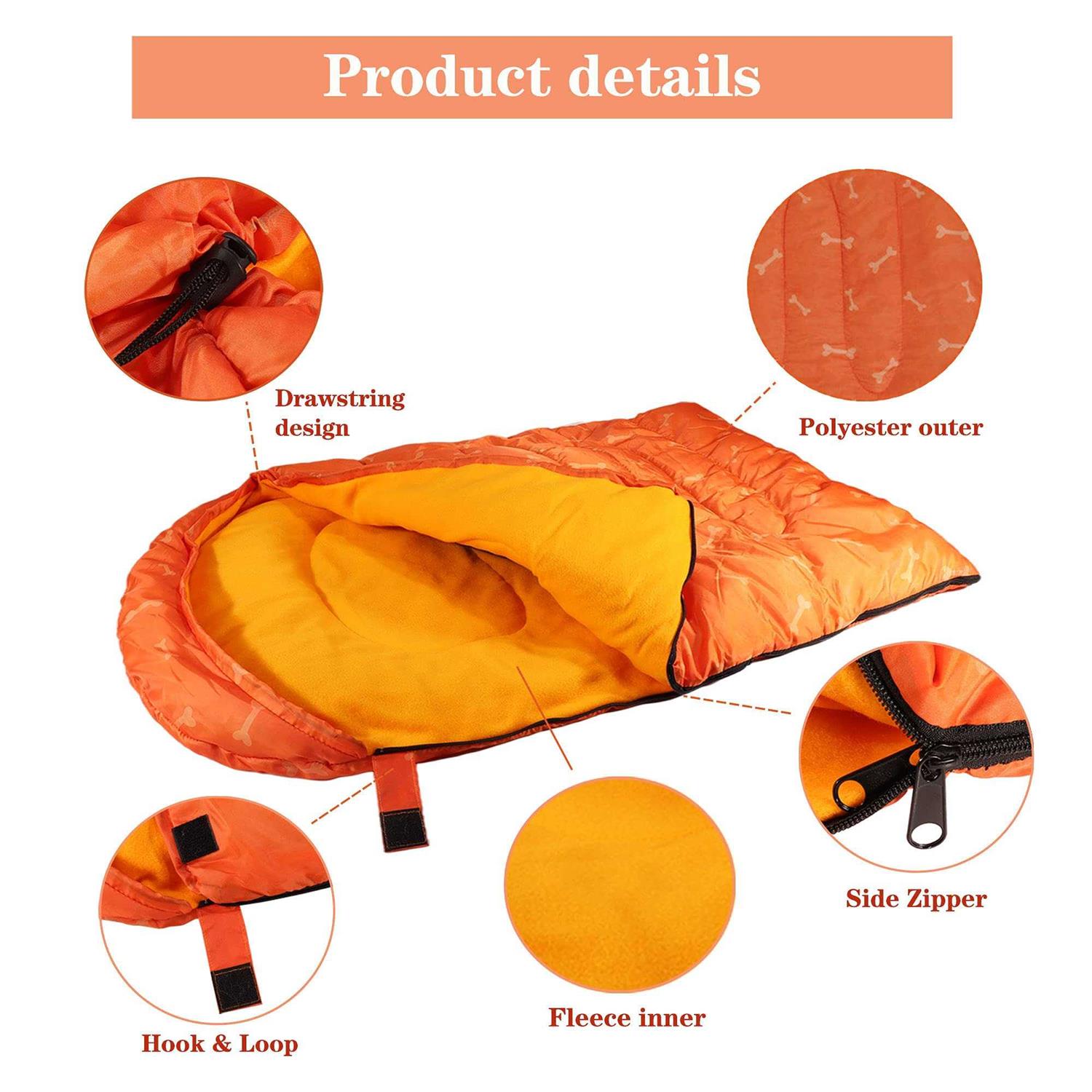 Lifeunion Dog Sleeping Bag with Storage Bag Waterproof Warm Packable Dog Bed for Travel Camping Hiking Backpacking - Nail Gallerys