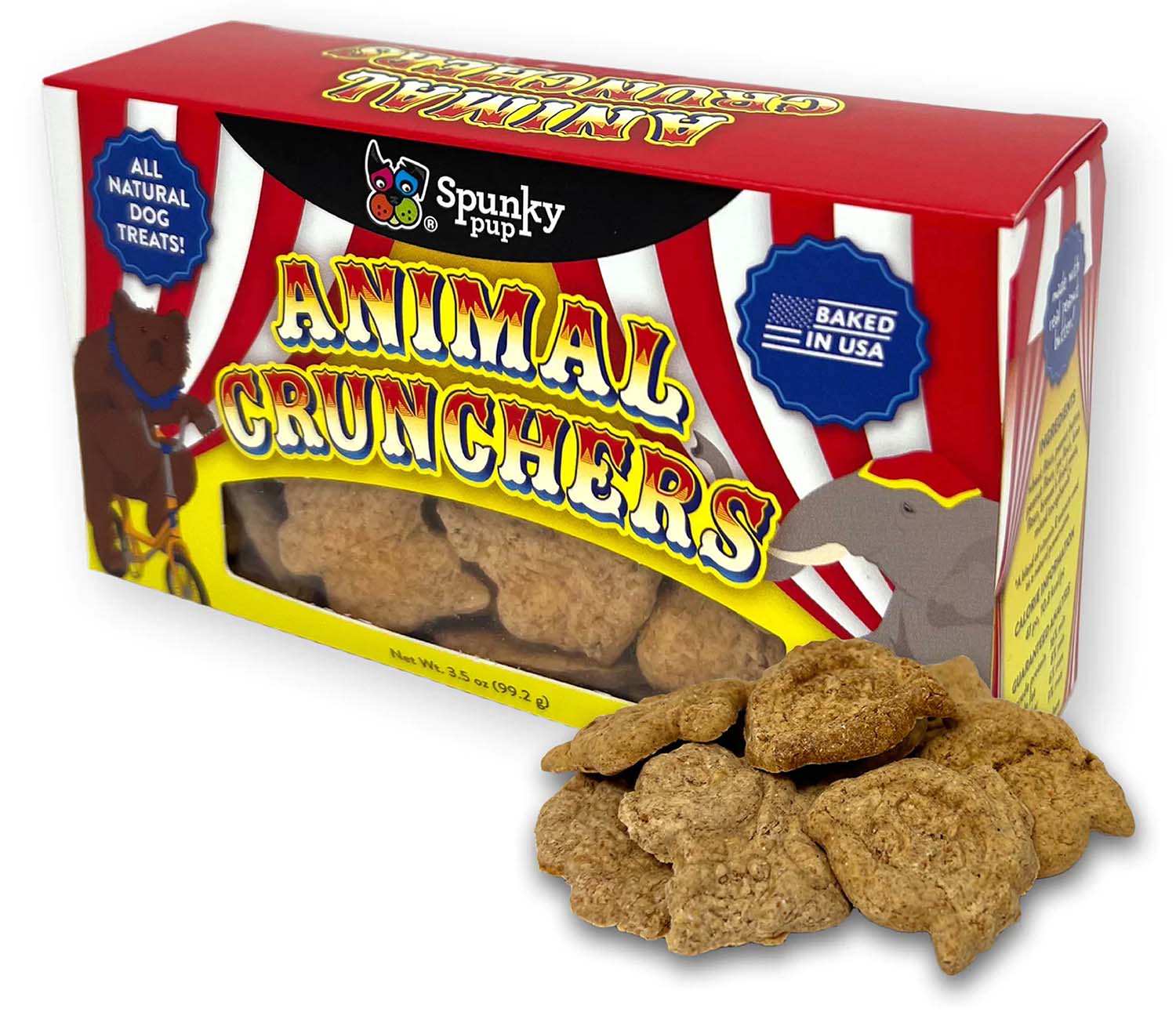 Spunky Pup Animal Crunchers, Peanut Butter - Nail Gallerys
