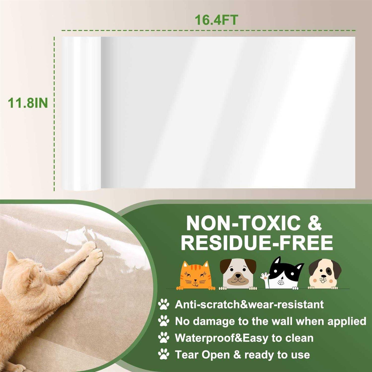 CORKAS Cat Scratch Protector, 11.8in x Vinyl, Easy to Apply, Protects Doors and Furniture - Nail Gallerys