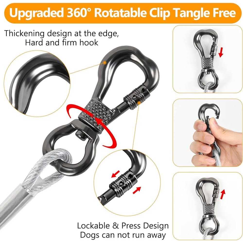 Tresbro Reflective Dog Tie Out Cable for Dogs Up to 250 Pounds - Nail Gallerys