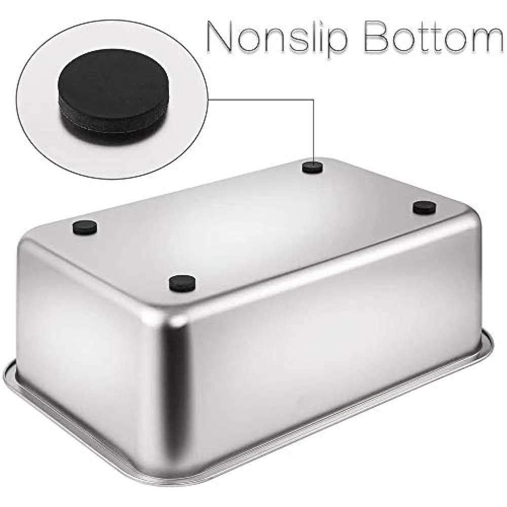 Yangbaga Stainless Steel Litter Box for Cat and Rabbit, Large Size with 8in High Sides and Non Slip Rubber Feet. Odor Control - Nail Gallerys