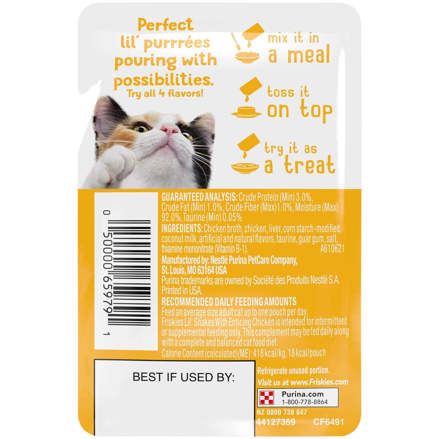 Purina Friskies Lil’ Shakes With Enticing Chicken Lickable Puree Cat Food Topper - Nail Gallerys