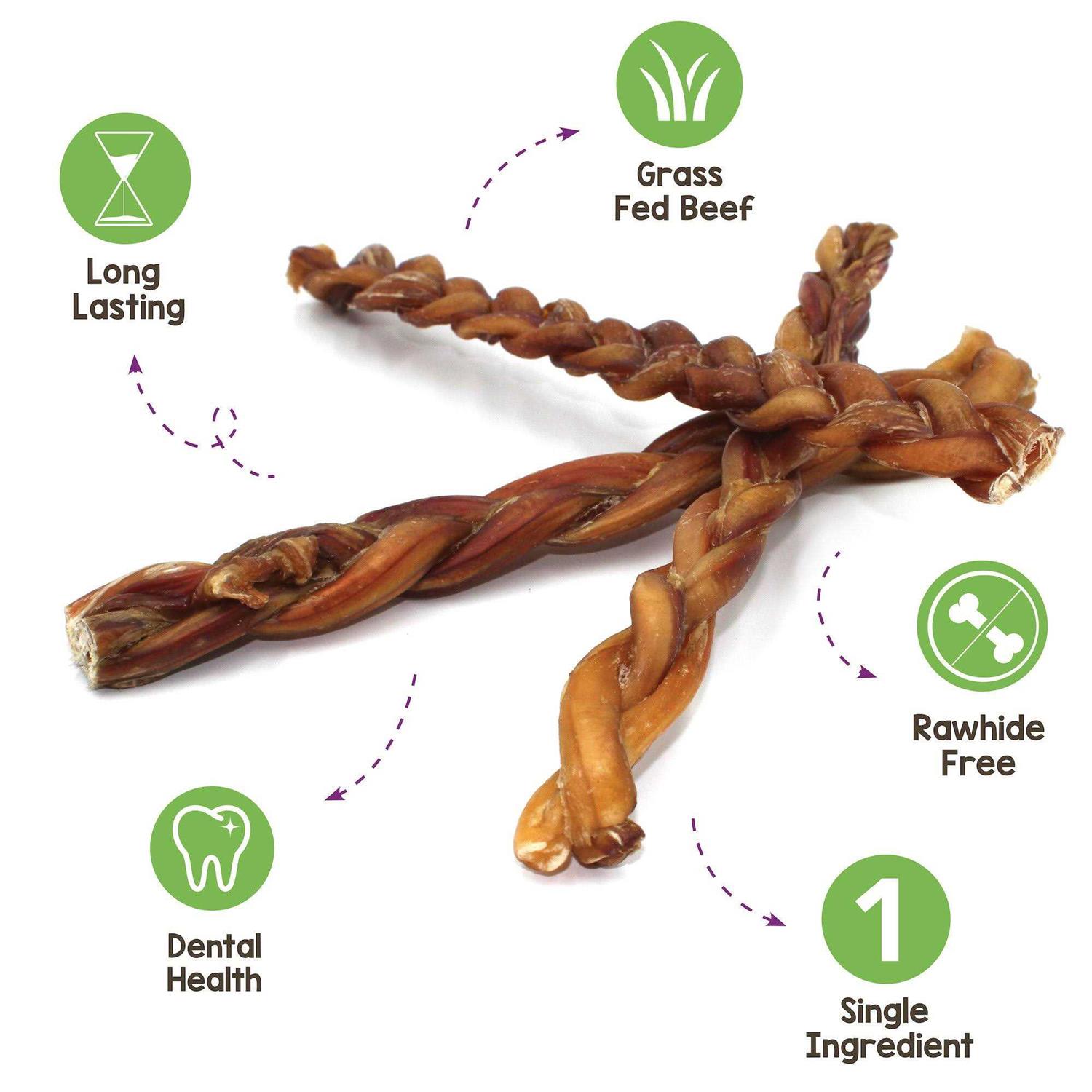 Nature Gnaws Braided Bully Sticks for Dogs Premium Natural Beef Bones - Nail Gallerys