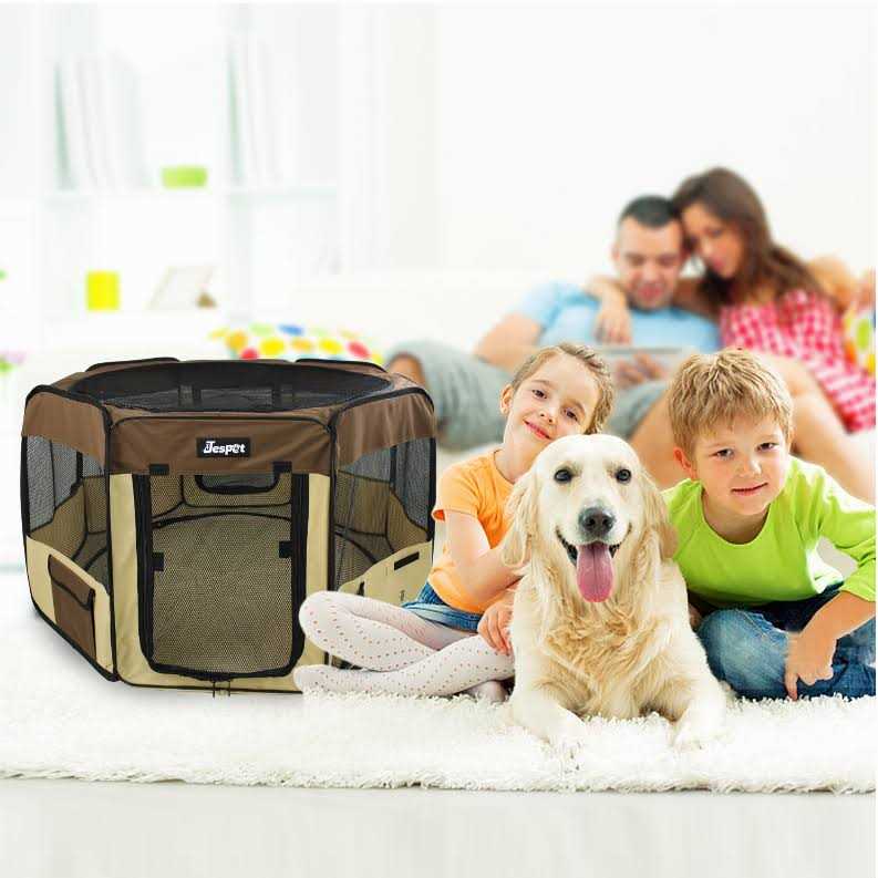 Jespet Portable Dog Exercise Pet Soft-Side Playpen - Nail Gallerys