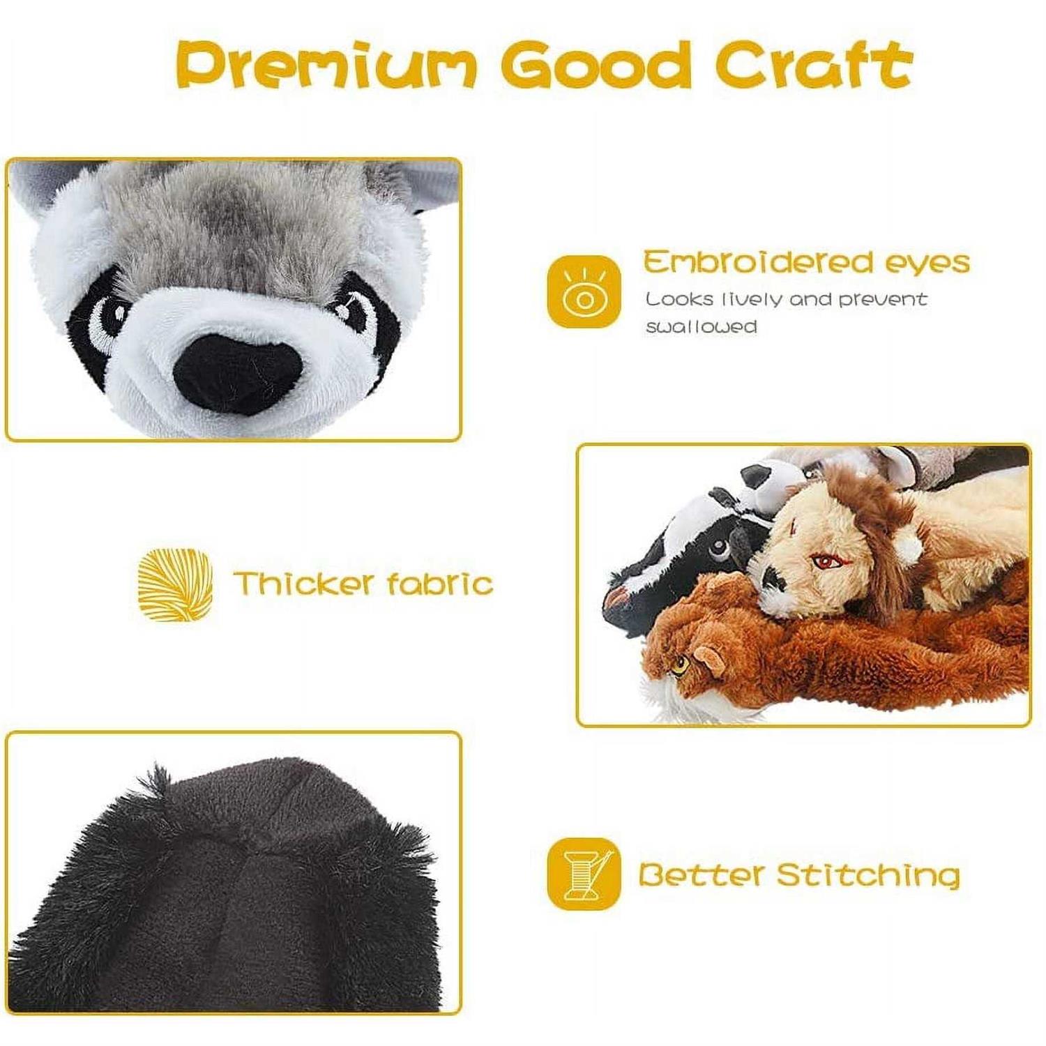 FIREOR Dog Squeaky Toys No Stuffing Plush Chew Toy for Small Medium Dogs Puppy Aggressive Chewers Large Breed - Nail Gallerys