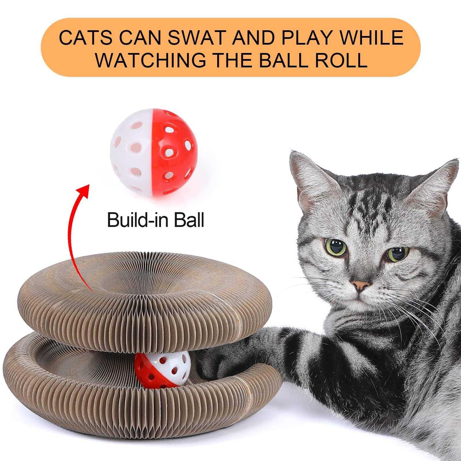 Fluffydream Magic Cats Scratching Board Interactive Scratch Pad Scratcher with Ball - Nail Gallerys