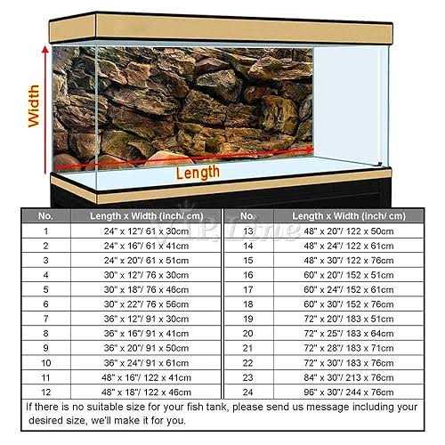 VIP.LINE Rock Wall Aquarium Background Poster PVc Fish Tank Decor Landscape 24 36 48 72 - Nail Gallerys