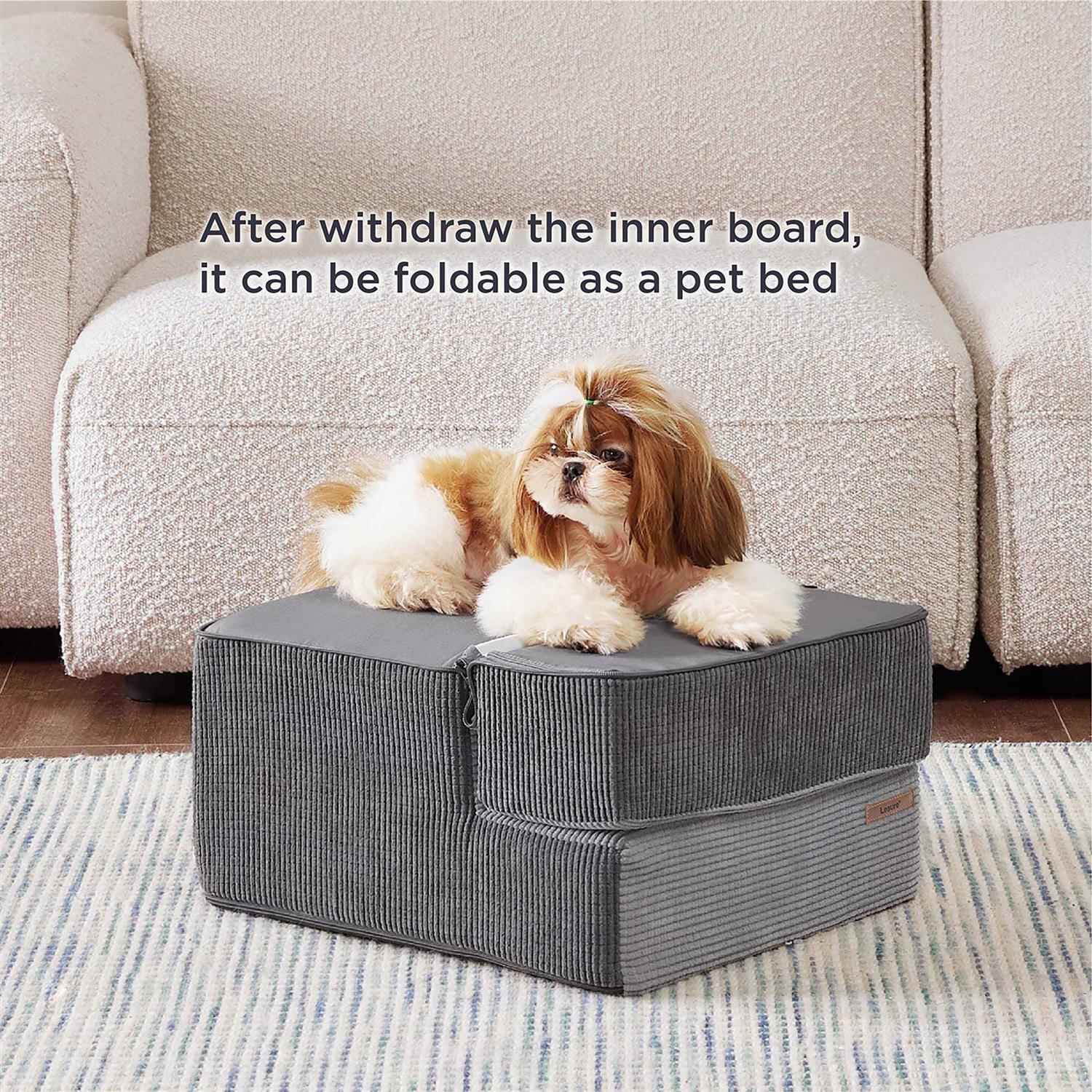 LE SURE Lesure Dog Stairs for Small Dogs Pet Stairs Beds and Couch, Folding Pet Steps with CertiPUR-US Certified Foam for Cat and Doggy - Nail Gallerys