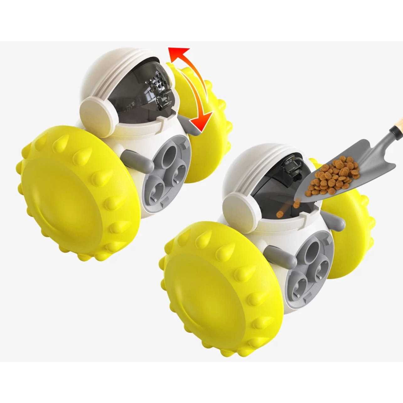 Piggy Poo and Crew Robot Shaped Treat Dispenser Push Toy Game for Your Pet - Nail Gallerys