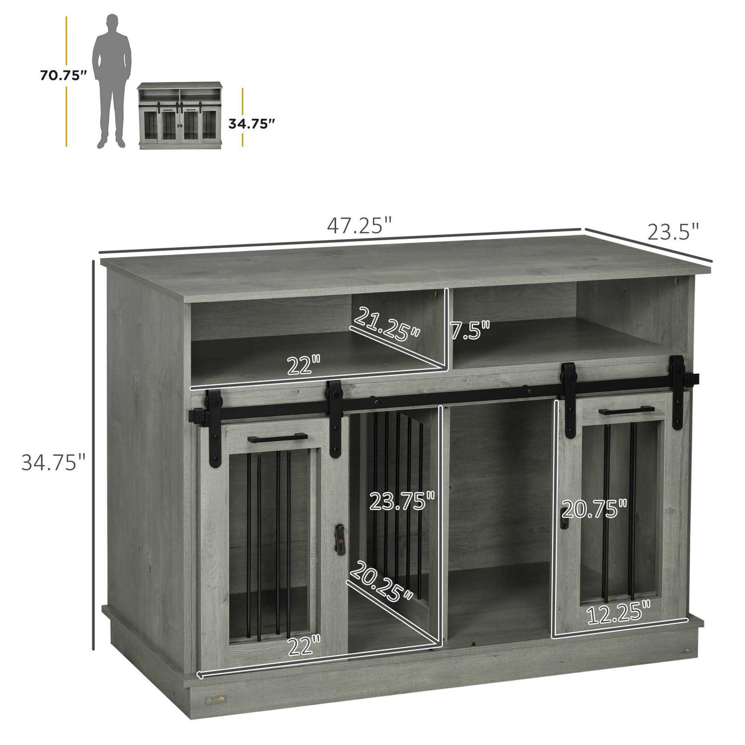 PawHut Dog Crate Furniture for Large Dogs Double Dog Kennel for Small Dogs with Shelves - Nail Gallerys