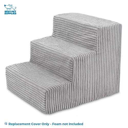 Best Pet Supplies Foam Pet Steps Cover for Small Dogs and Cats, Portable Ramp Stairs for Couch, Sofa, and High Bed Climbing - Nail Gallerys
