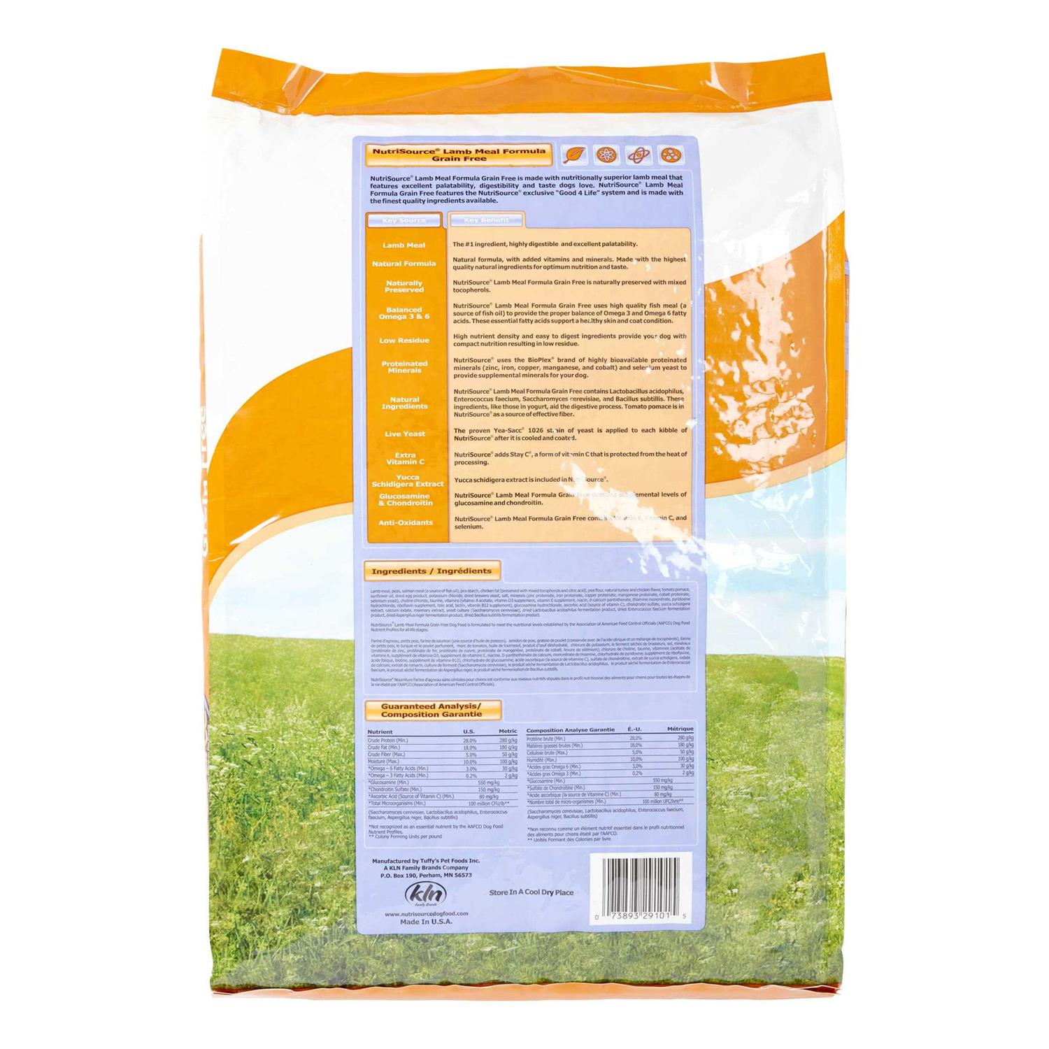 NutriSource Grain Free Lamb Meal Peas Dog Food - Nail Gallerys