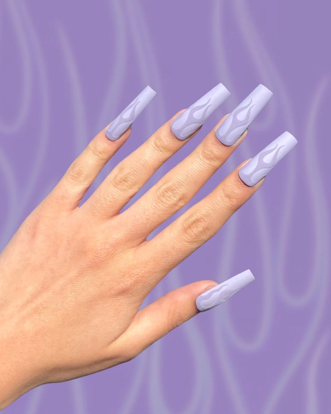 Baby Lilac Velvety Flames - Nail Gallerys