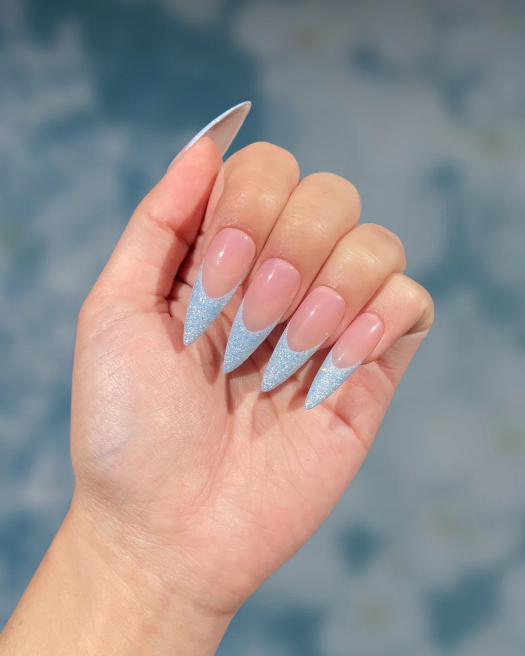 Sparkling Azure French - Nail Gallerys