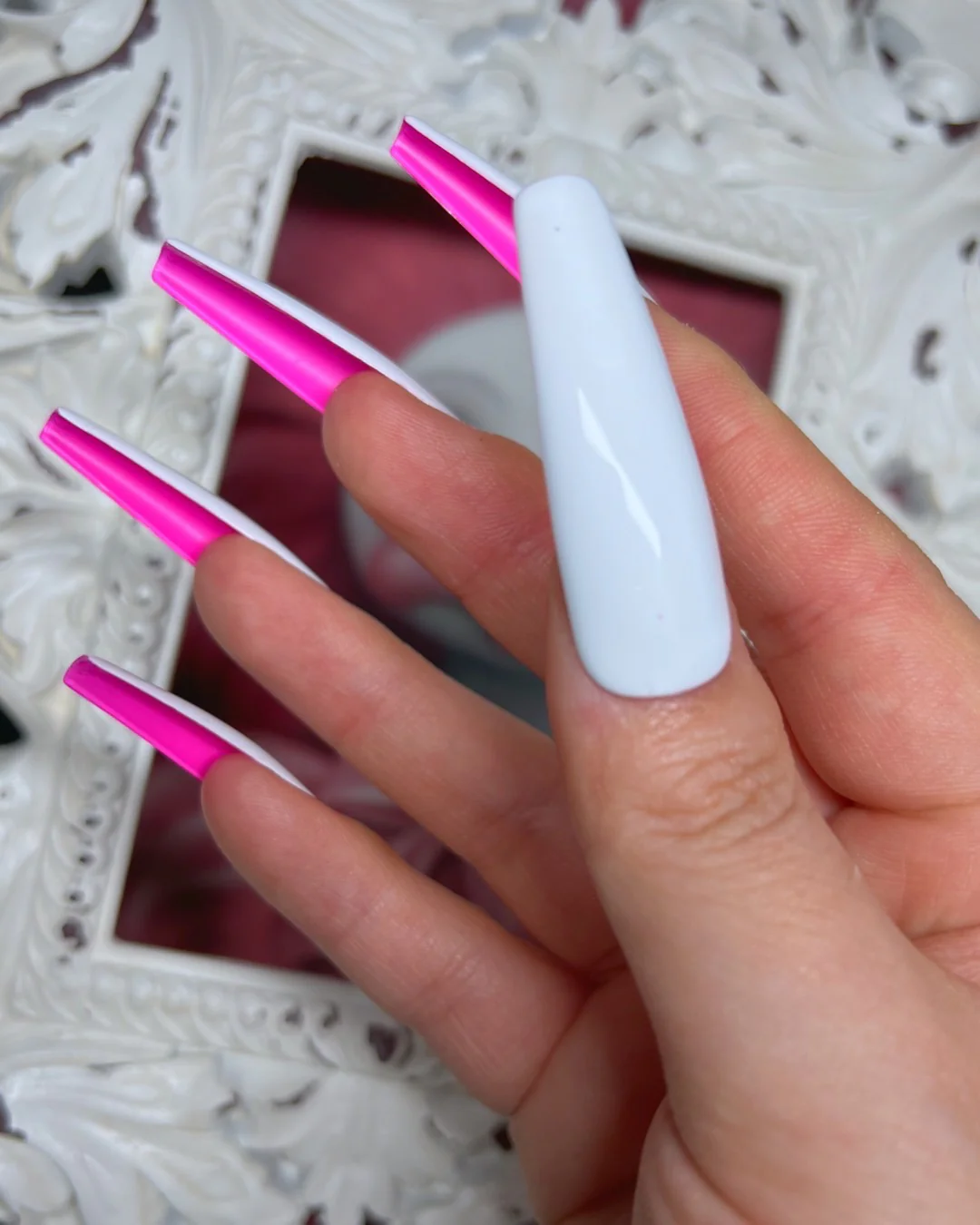 Polar White: Pink Bottoms - Nail Gallerys