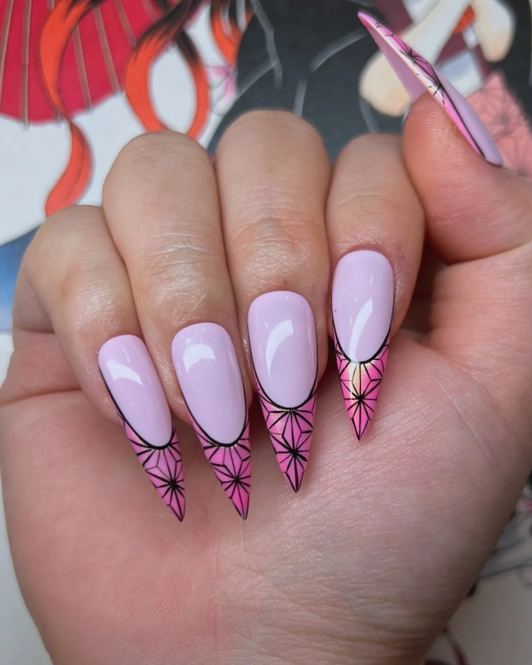 Asanoha French - Nail Gallerys