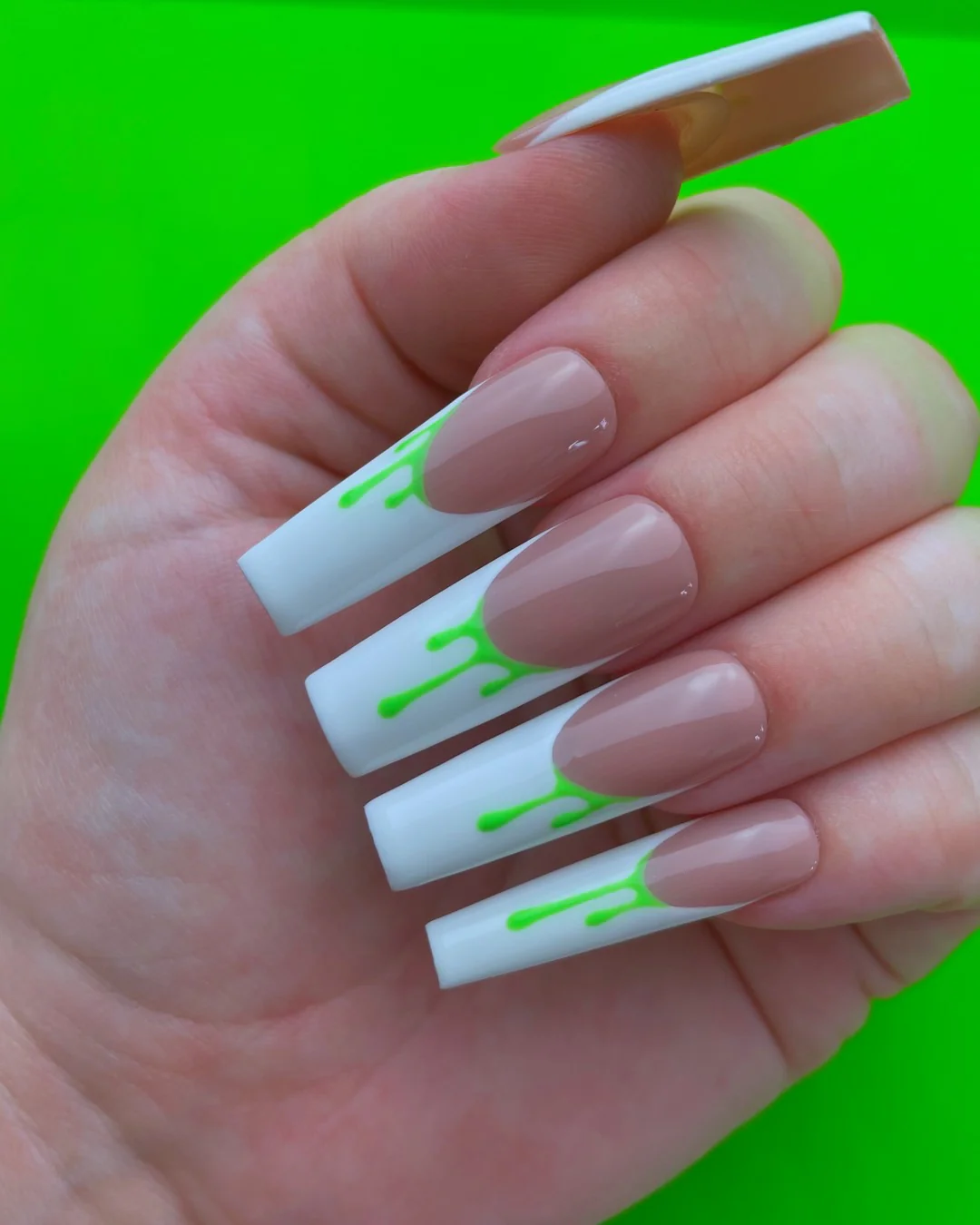 Slime French (Green Goo) - Nail Gallerys