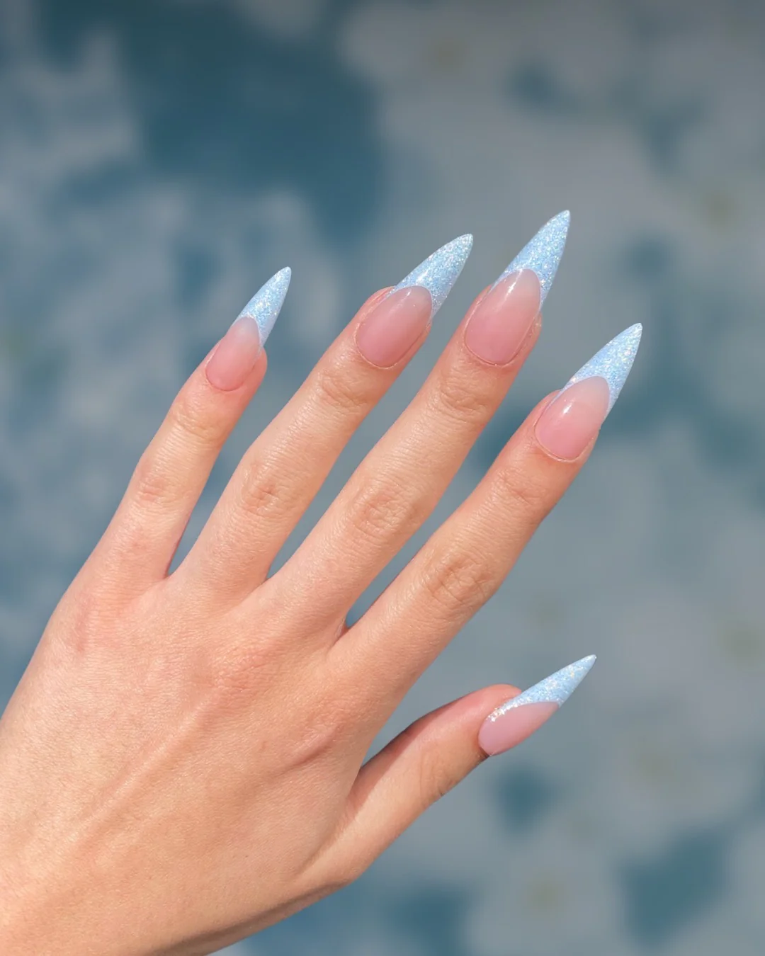 Sparkling Azure French - Nail Gallerys