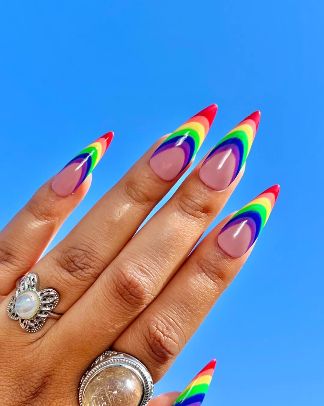 Rainbow French - Nail Gallerys
