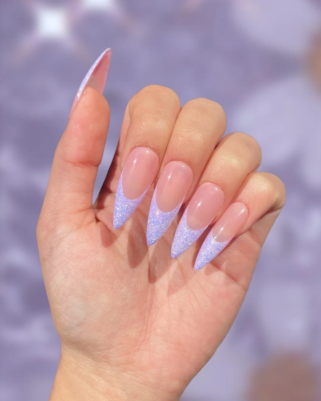 Sparkling Lilac French - Nail Gallerys