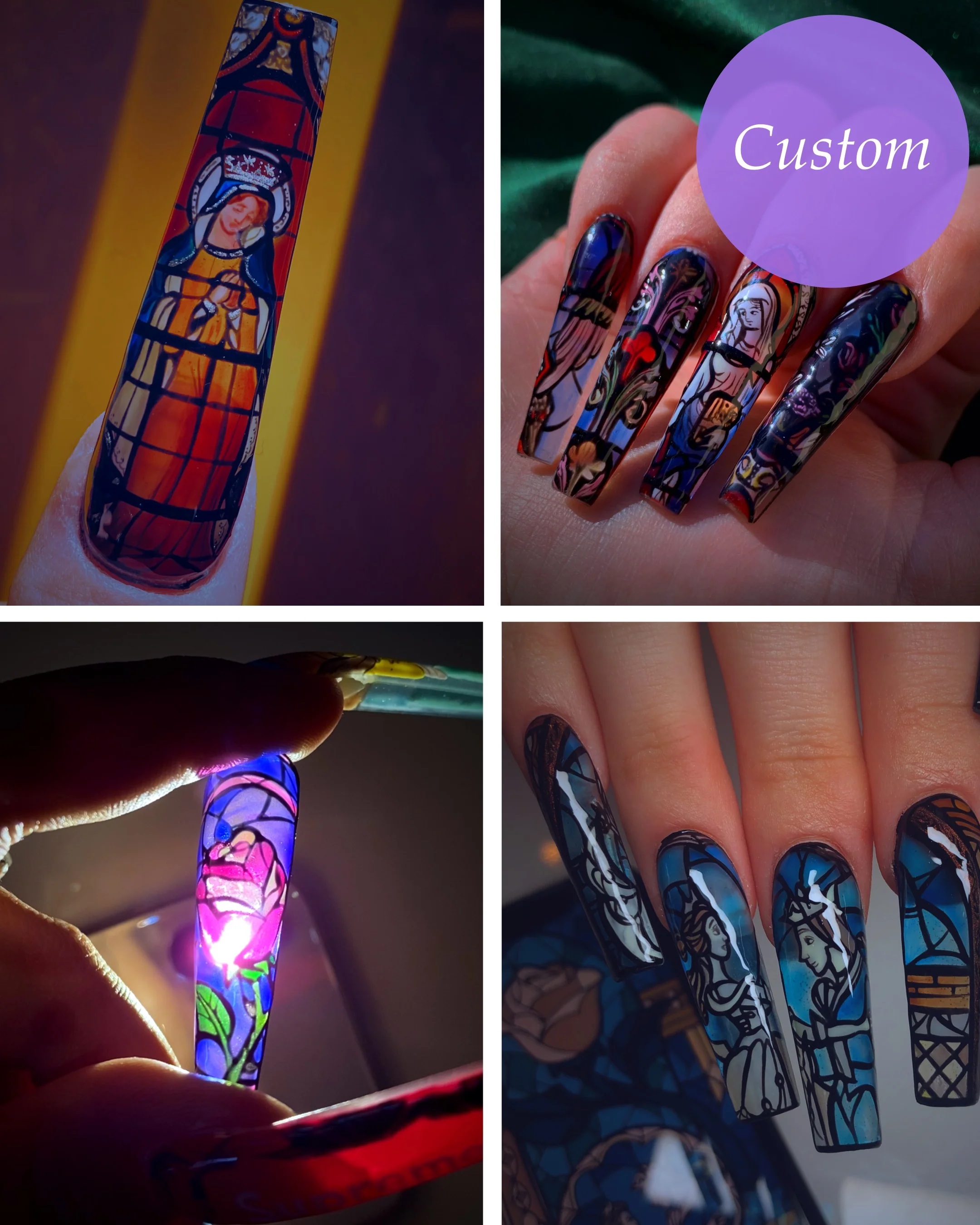 Stained Glass Press-Ons - Nail Gallerys