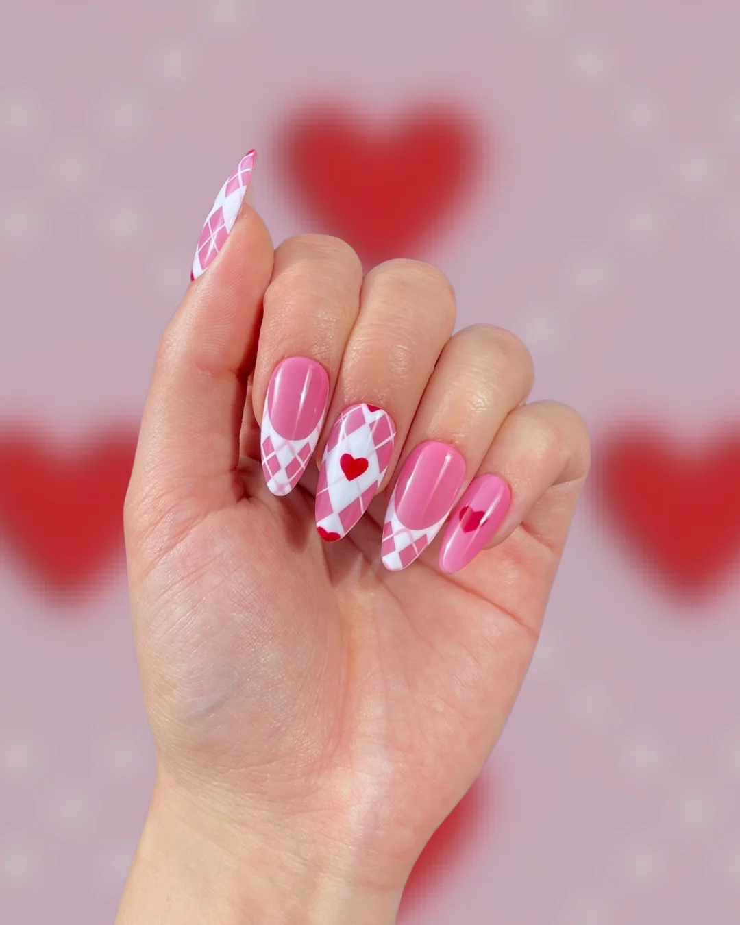 Heart Argyle - Nail Gallerys