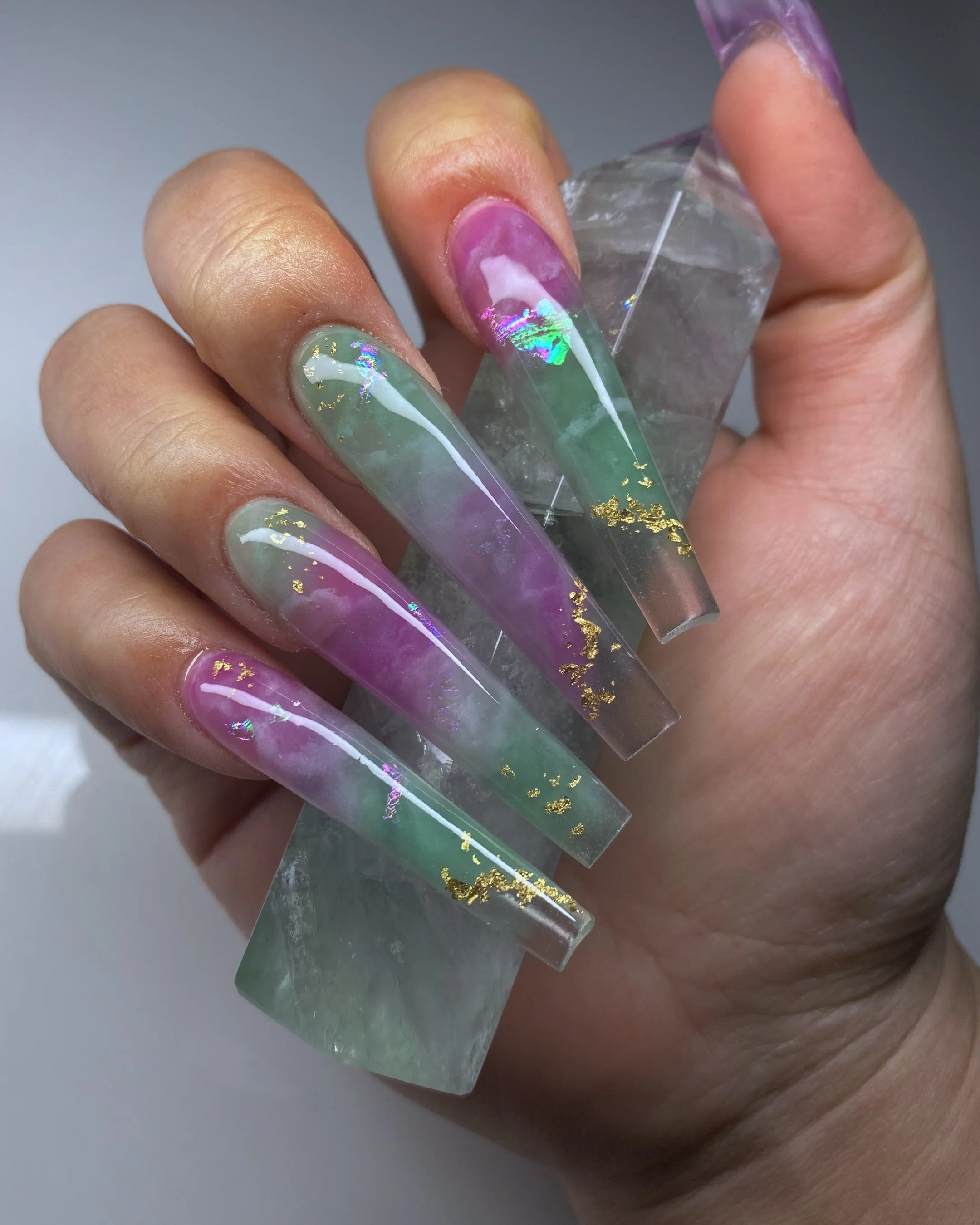 Rainbow Fluorite - Nail Gallerys
