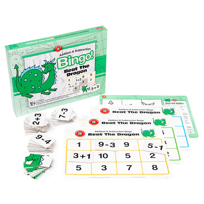 Learning Can Be Fun Addition & Subtraction Beat The Dragon Bingo Game - Nail Gallerys