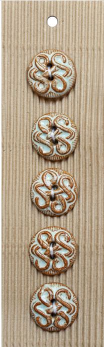 Incomparable Buttons - Brown & White Pattern - Card of 5 - Nail Gallerys