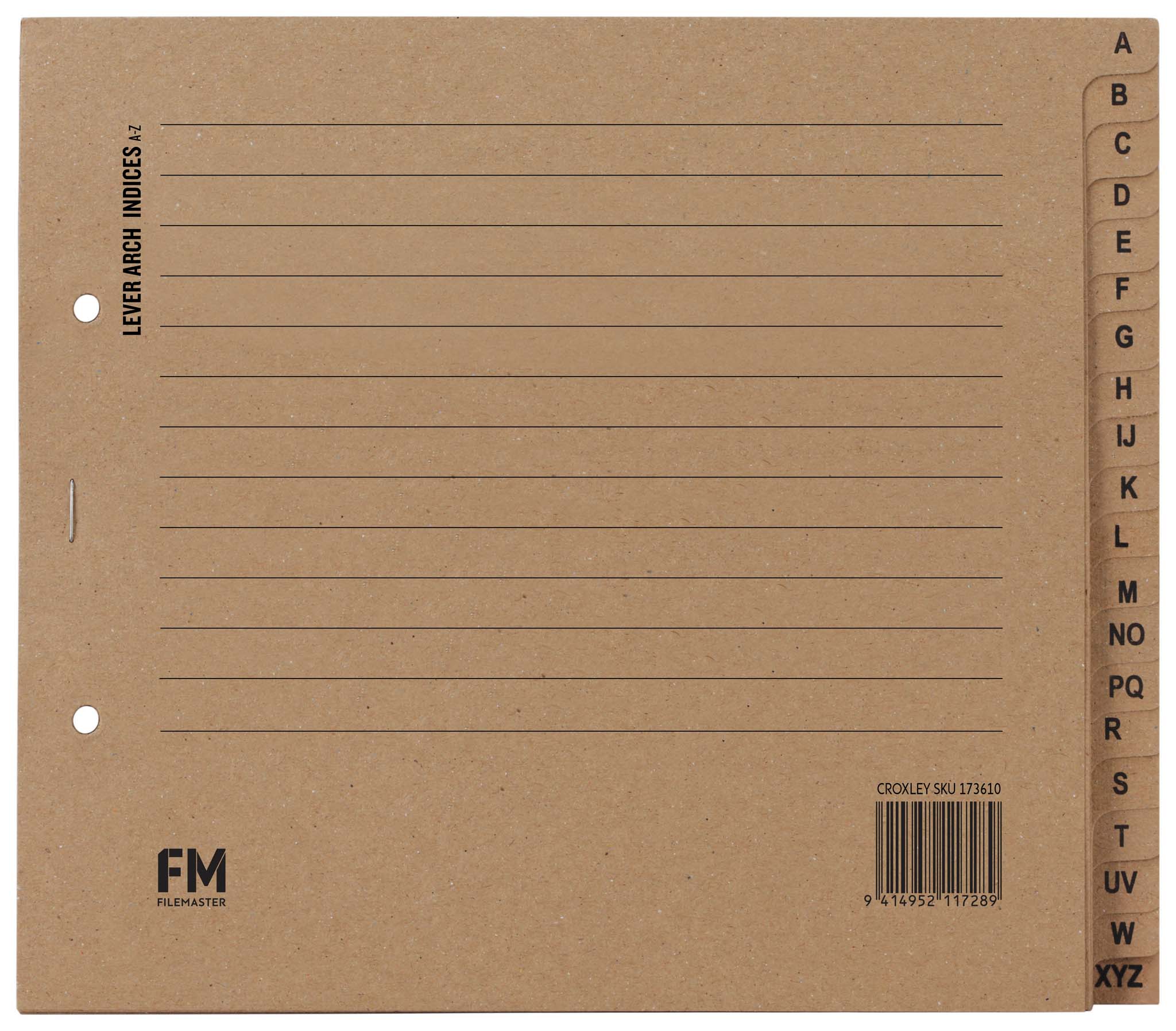 FM Indices A-z Kraft Lever Arch 20 Tab Size 225x195mm - Nail Gallerys