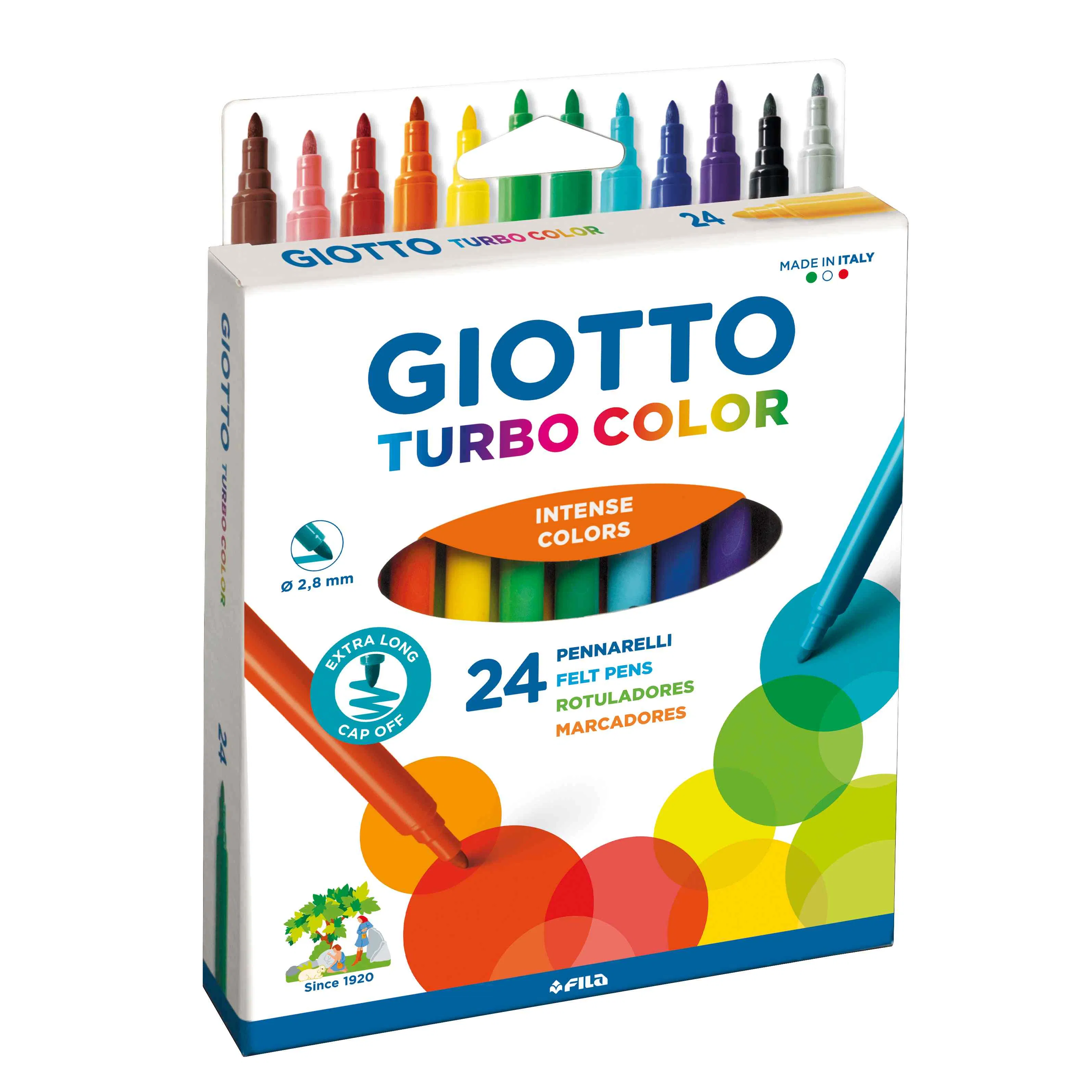 Giotto Turbo Colour Felts Set of 24 - Nail Gallerys