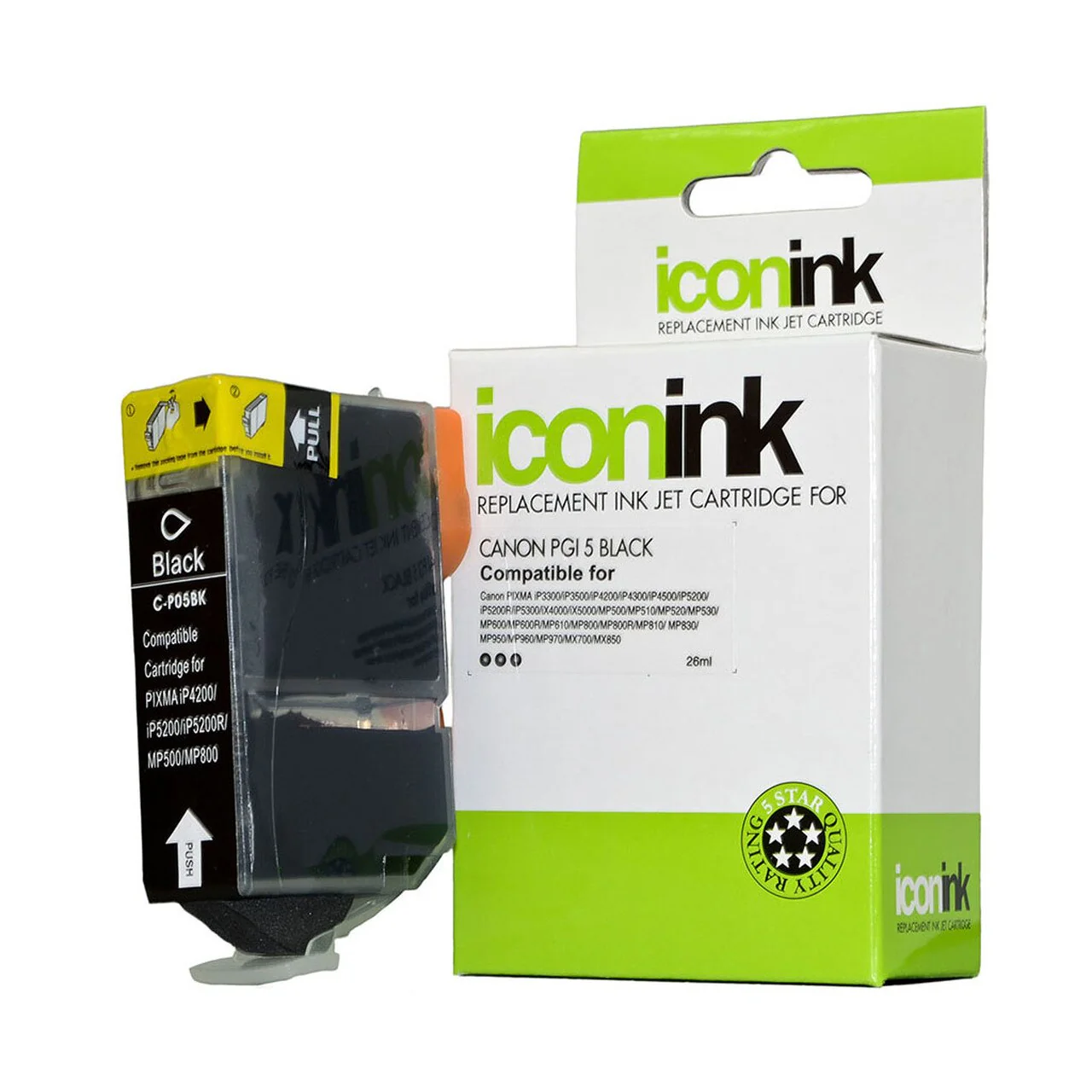 Icon Compatible Canon Pgi 5bk Black Ink Cartridge - Nail Gallerys