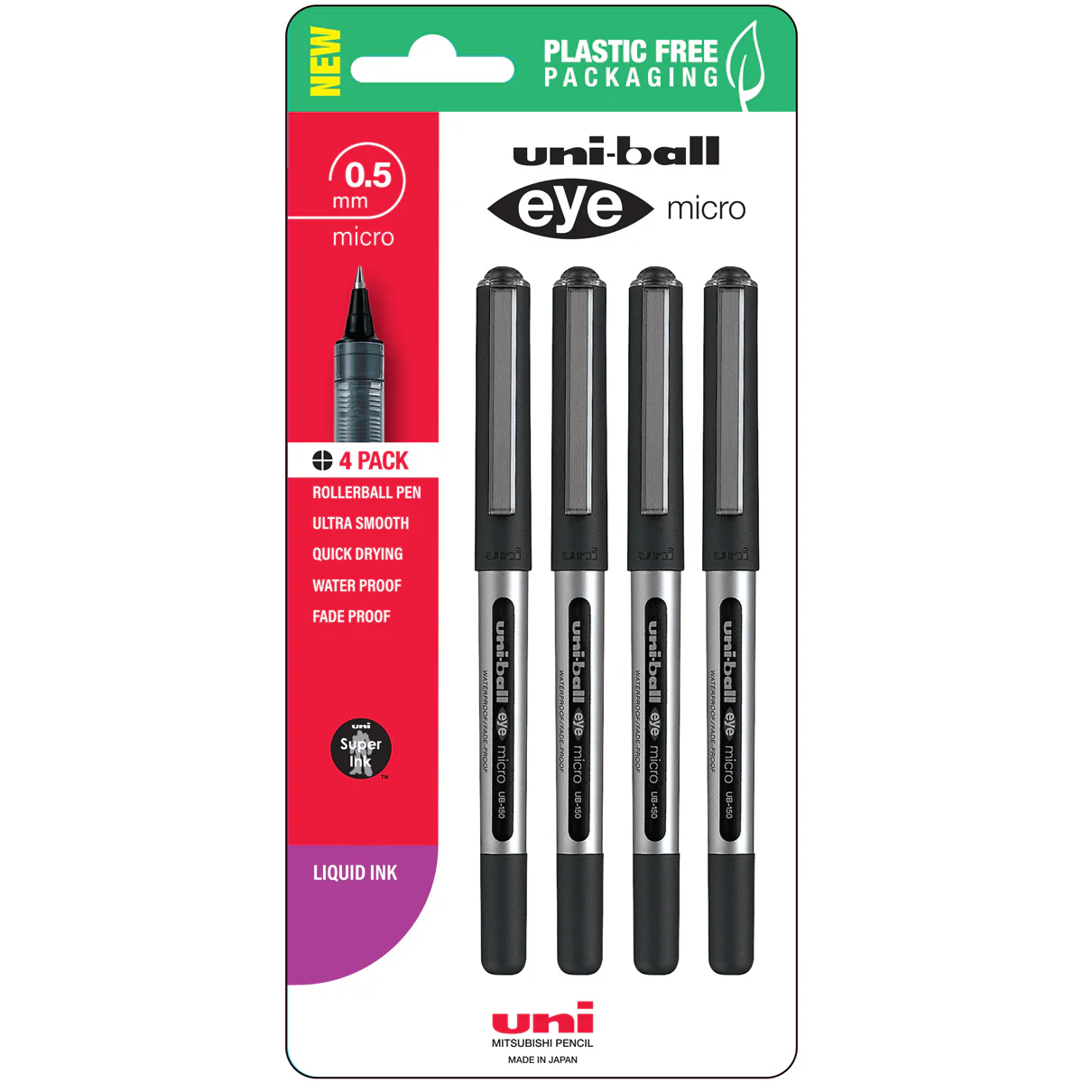 Uni Eye 0.5mm Micro Capped Pens Set of 4 - Nail Gallerys