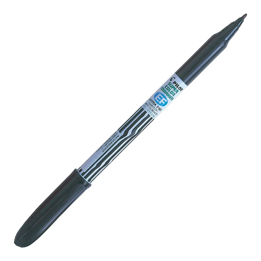 Pilot Super Colour Permanent Marker Extra Fine Black - Nail Gallerys