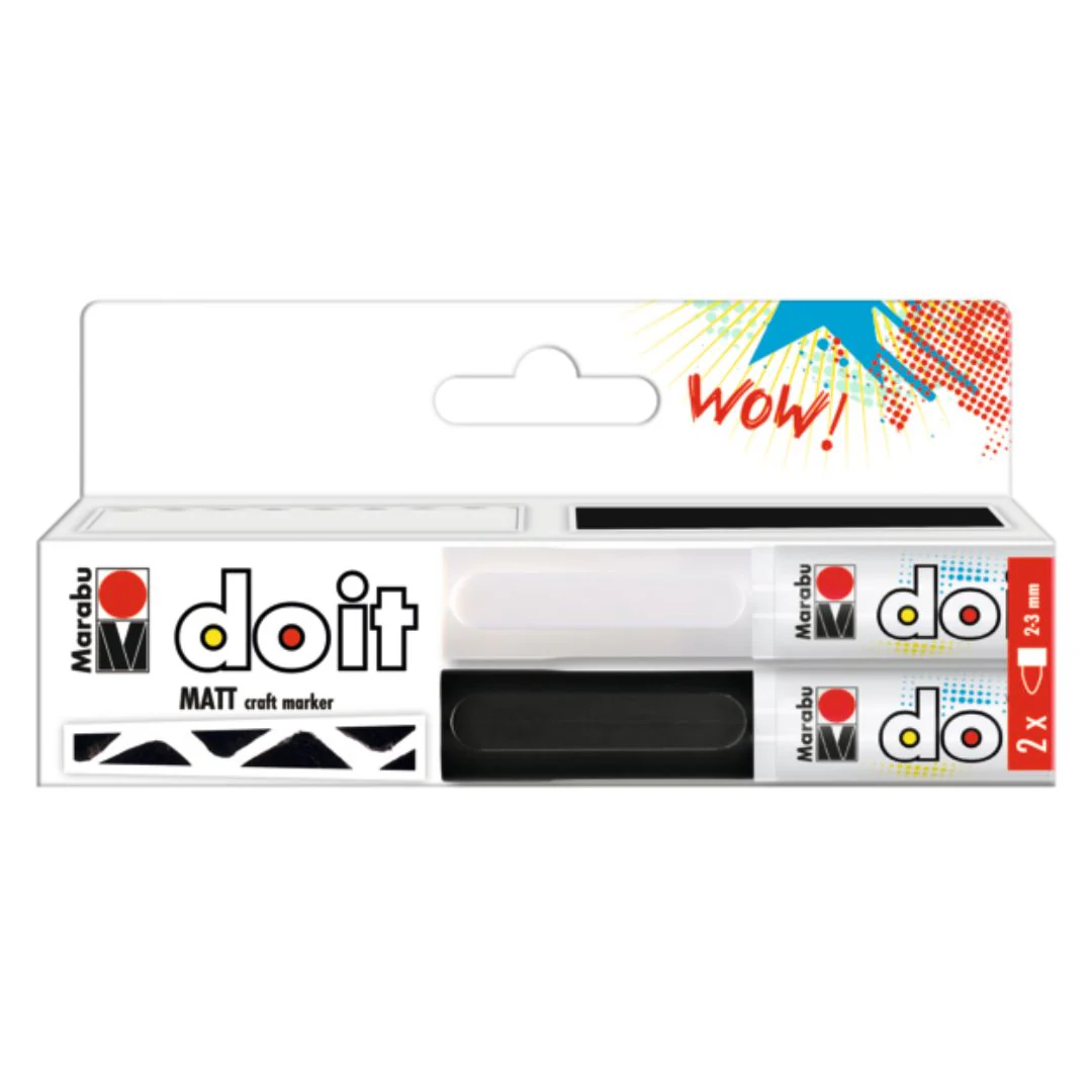Marabu Do It Black & White Craft Markers Set Of 2 - Nail Gallerys