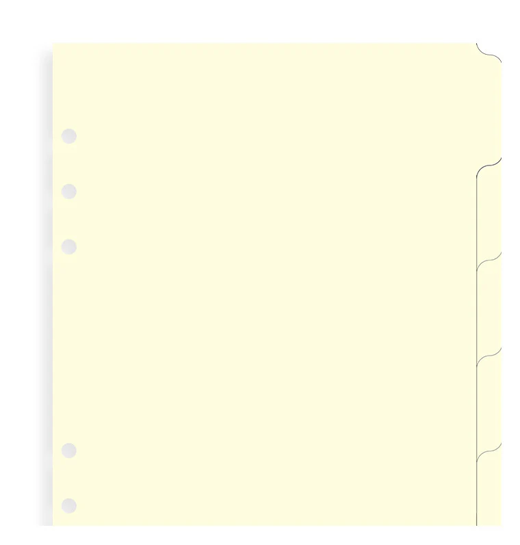 Filofax A5 Blank Index Cream, 6 Tabs Organiser/Clipbook - Nail Gallerys