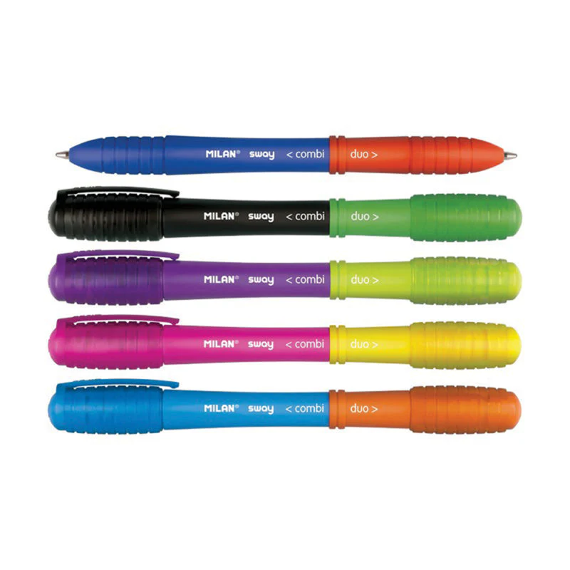 Milan Sway Combi Duo Ballpoint Pens 5 Pack Of 10 Assorted Colours - Nail Gallerys