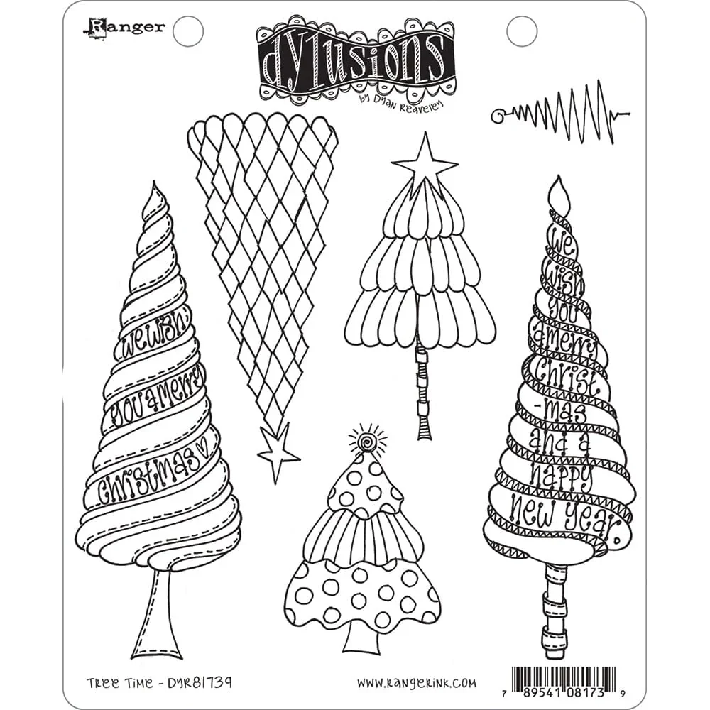 Dyan Reaveley's Dylusions Stamp Collection Tree Time - Nail Gallerys