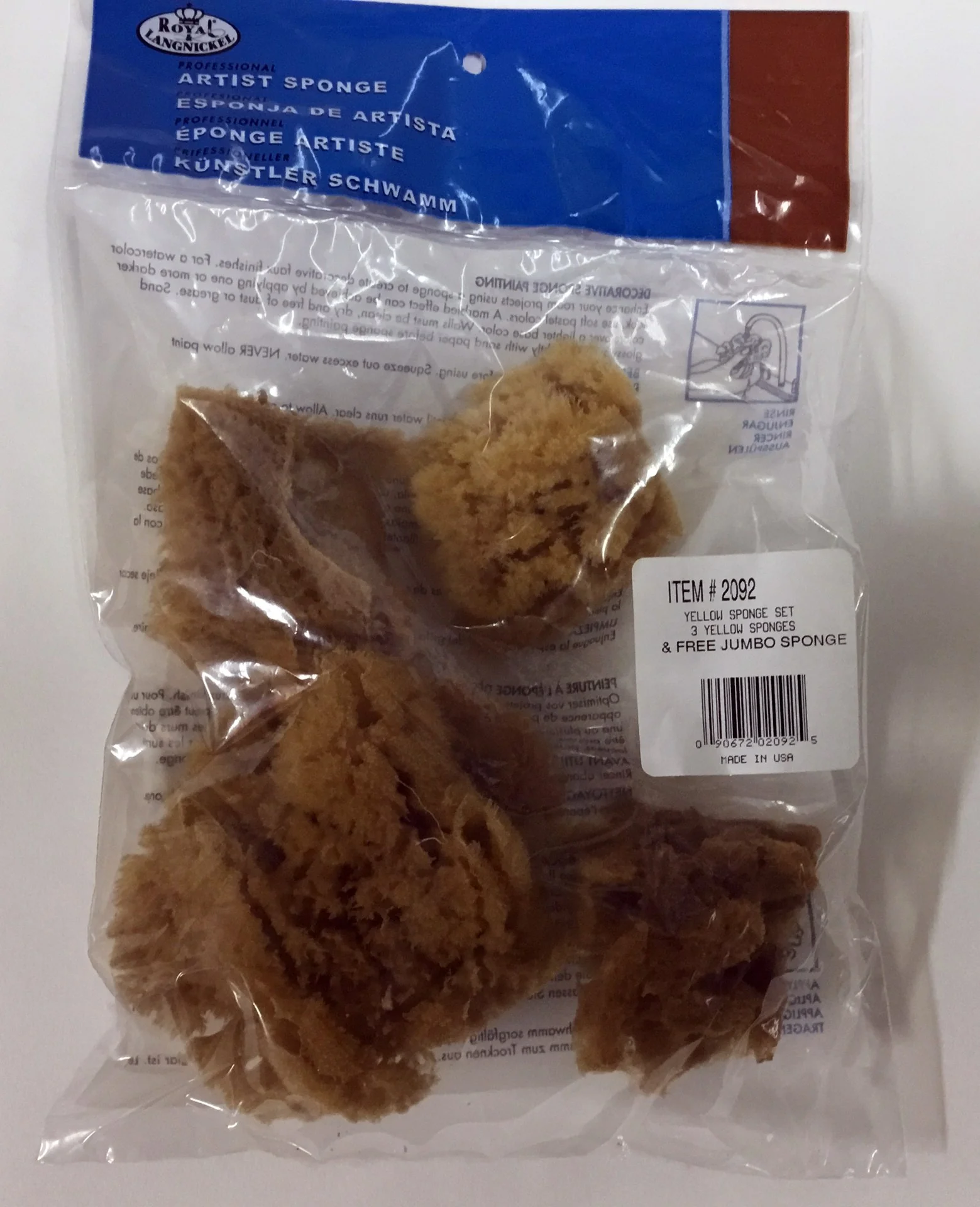 Royal Yellow Sponge Set (3 Yellow + Free Jumbo) - Nail Gallerys
