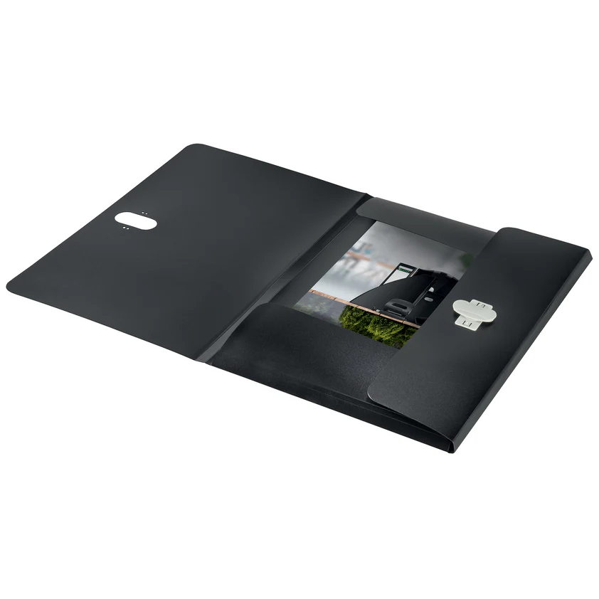 Leitz Recycle 3 PP A4 Black Flap Folders - Pack Of 10 - Nail Gallerys