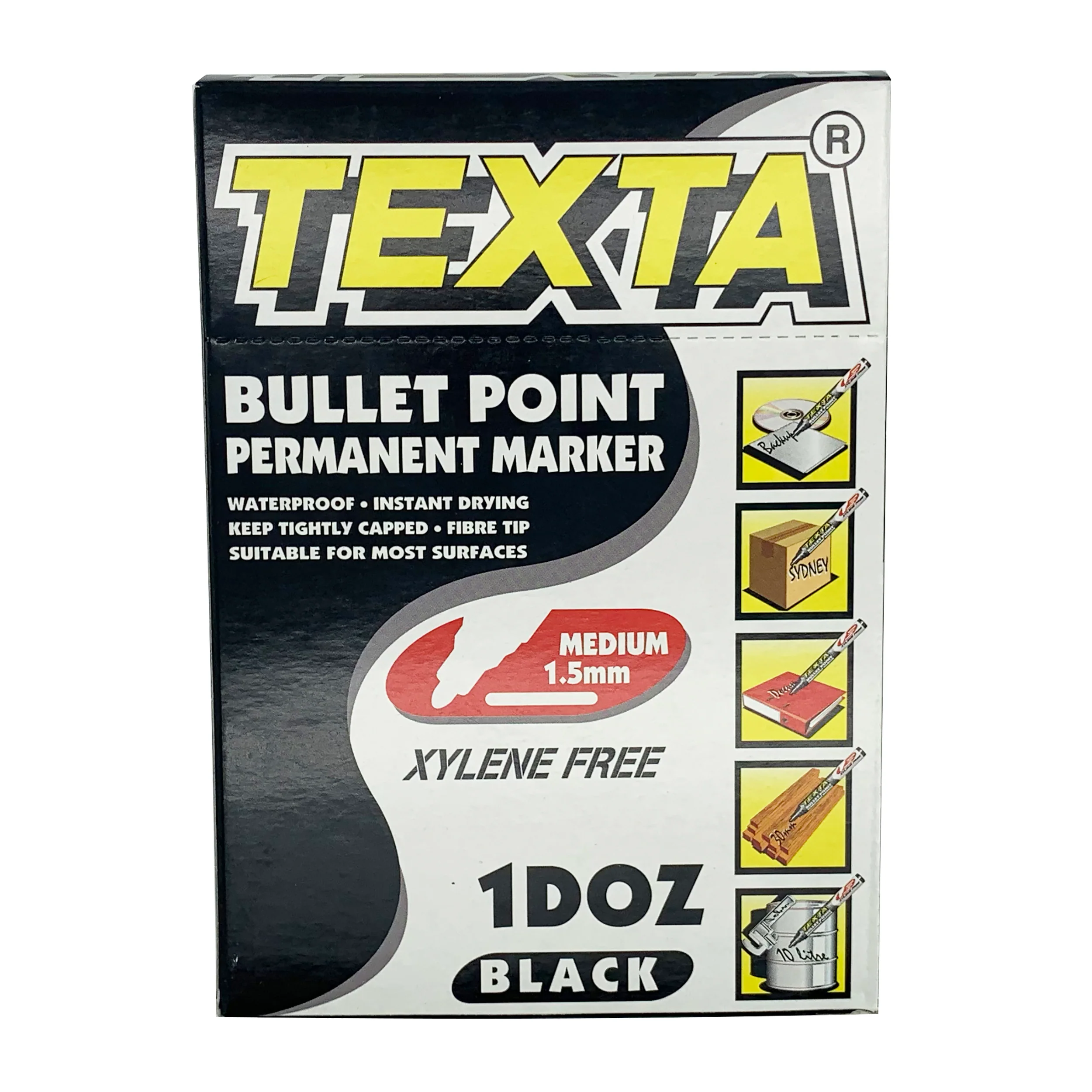 Texta Marker Bullet Tip Pack Of 12 - Nail Gallerys